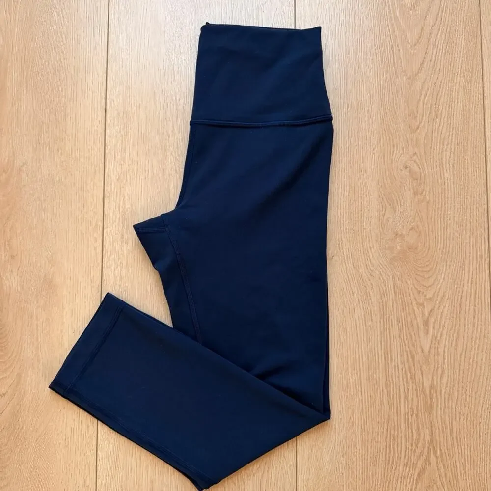 Lululemon Wunder Train super-hi rise cropped leggings in true navy size 6